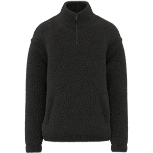 Unisex Sherpa Dropped Shoulders Quarter Zip Sweatshirt, miniatyr 1